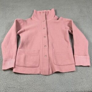 Jones New York Signature Sweater Womens XL Pink Snap Front Cardigan Made USA